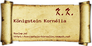 Königstein Kornélia névjegykártya